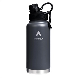 Stainless Steel Sports Water Bottle with Straw Lid Dustproof, 3 Lids, 24/32/40/64 oz BPA Free Vacumm